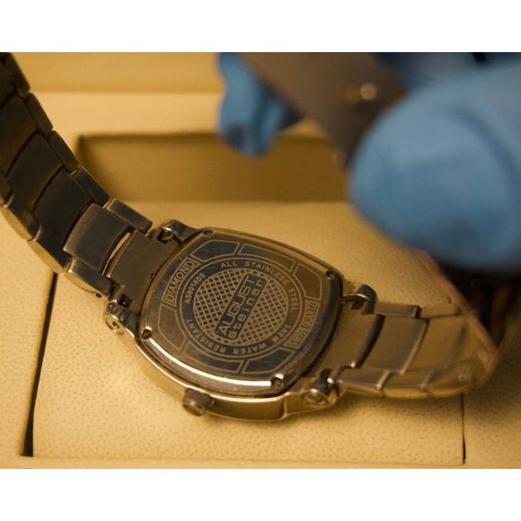 August Steiner Swiss Quartz Diamond Bezel Men’s Watch – Stainless Steel - Picture 5 of 6